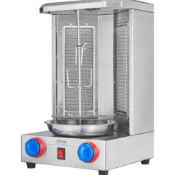 VEVOR Shawarma Grill Machine, 13 lbs Capacity, Chicken Shawarma Cooker Machine with 2 Burners, Gas Vertical Broiler Gyro Rotisserie Oven Doner Kebab Machine, for Home Restaurant Kitchen Parties