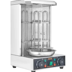 VEVOR Shawarma Grill Machine, Vertical Chicken Shawarma Cooker Machine Countertop, Electric Stainless Steel Broiler Gyro Rotisserie Oven Doner Kebab Machine, for Home Restaurant Kitchen Parties