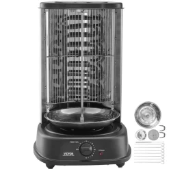 VEVOR Shawarma Grill Machine, Vertical Chicken Shawarma Cooker Machine Countertop, Electric Stainless Steel Broiler Gyro Rotisserie Oven Doner Kebab Machine, for Home Restaurant Kitchen Parties