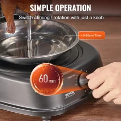 VEVOR Shawarma Grill Machine, Vertical Chicken Shawarma Cooker Machine Countertop, Electric Stainless Steel Broiler Gyro Rotisserie Oven Doner Kebab Machine, for Home Restaurant Kitchen Parties
