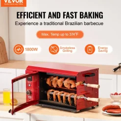 VEVOR Shawarma Grill Machine, 2 Strings of Barbecue Capacity, Chicken Shawarma Cooker Machine, Electric Broiler Gyro Rotisserie Oven Doner Kebab Machine, for Home Restaurant Kitchen Parties