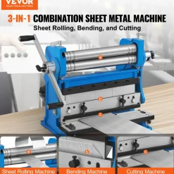 VEVOR Sheet Metal Brake, 12-inch, 3-In-1 Combination Shear Brake Roll Machine, 20-Gauge Capacity Shear Press Brake with 90° Max Bending Angle, Shears and Slip Roll Machine for Shear Bending Rolling