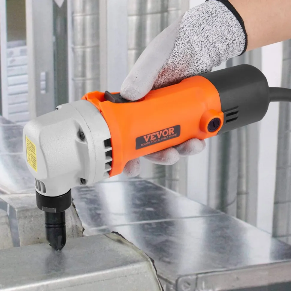 VEVOR Sheet Metal Nibbler, 550W Powerful 2200 RPM High Speed, 360 Degree Rotation Electric Nibbler Metal Cutter, Straight Curve and Circle Cutting for Stainless Steel, Aluminum, Plastic, Wood Board