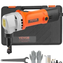 VEVOR Sheet Metal Nibbler, 550W Powerful 2200 RPM High Speed, 360 Degree Rotation Electric Nibbler Metal Cutter, Straight Curve and Circle Cutting for Stainless Steel, Aluminum, Plastic, Wood Board