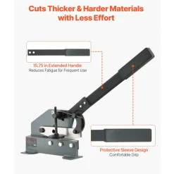 VEVOR Sheet Metal Shear, 6 in Manual Hand Plate Shear, Heavy Duty Mounting Type Sheet Cutter with Solid Steel Frame, High Precision, Extended Handle for Cutting Steel, Copper, Rebar, and Aluminum