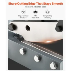 VEVOR Sheet Metal Shear, 6 in Manual Hand Plate Shear, Heavy Duty Mounting Type Sheet Cutter with Solid Steel Frame, High Precision, Extended Handle for Cutting Steel, Copper, Rebar, and Aluminum