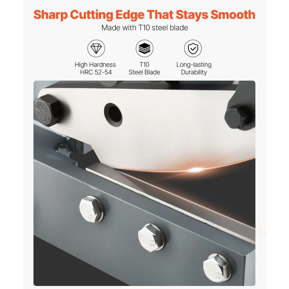 VEVOR Sheet Metal Shear, 6 in Manual Hand Plate Shear, Heavy Duty Mounting Type Sheet Cutter with Solid Steel Frame, High Precision, Extended Handle for Cutting Steel, Copper, Rebar, and Aluminum
