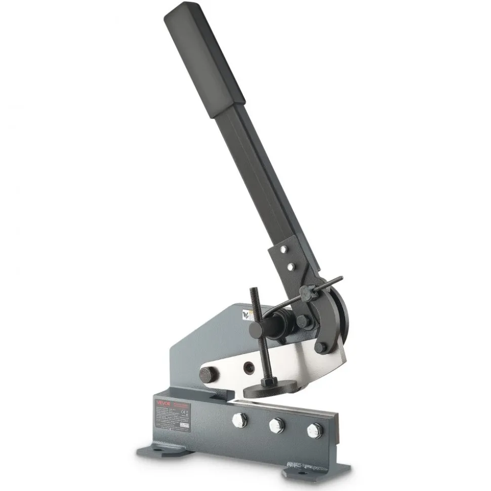VEVOR Sheet Metal Shear, 6 in Manual Hand Plate Shear, Heavy Duty Mounting Type Sheet Cutter with Solid Steel Frame, High Precision, Extended Handle for Cutting Steel, Copper, Rebar, and Aluminum