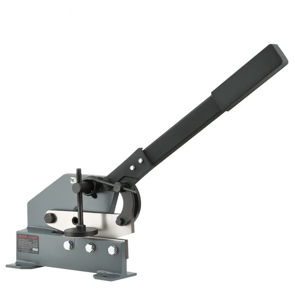 VEVOR Sheet Metal Shear, 6 in Manual Hand Plate Shear, Heavy Duty Mounting Type Sheet Cutter with Solid Steel Frame, High Precision, Extended Handle for Cutting Steel, Copper, Rebar, and Aluminum