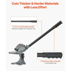 VEVOR Sheet Metal Shear, Manual Hand Shear, Throatless Benchtop Sheet Cutter for Multiple Purpose, with Solid Steel Frame, Mounting Type, Max Cutting Thickness 0.07 in for Steel Copper Rebar Aluminum