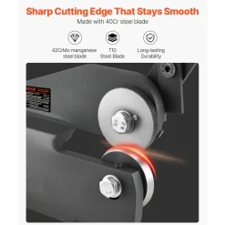 VEVOR Sheet Metal Shear, Throatless Rotary Hand Shear, 16 Gauge Mild Steel Sheet Cutter with 0.06 in Capacity, with Solid Construction, Mounting Type, for Cutting Steel, Copper, Rebar, and Aluminum