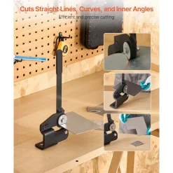 VEVOR Sheet Metal Shear, Throatless Rotary Hand Shear, 16 Gauge Mild Steel Sheet Cutter with 0.06 in Capacity, with Solid Construction, Mounting Type, for Cutting Steel, Copper, Rebar, and Aluminum