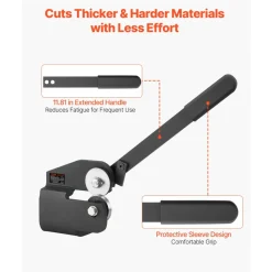 VEVOR Sheet Metal Shear, Throatless Rotary Hand Shear, 16 Gauge Mild Steel Sheet Cutter with 0.06 in Capacity, with Solid Construction, Mounting Type, for Cutting Steel, Copper, Rebar, and Aluminum