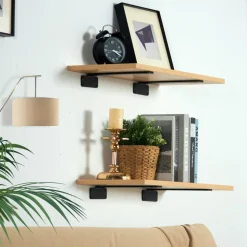 VEVOR Shelf Bracket, 6”L x 4”W x 1.6”H 6 Pcs, Heavy Duty Floating Shelf Brackets, Brackets for Shelves, 5mm Thick Matte Black L Shelf Bracket,Steel Shelving Brackets with 160 lbs Load Capacity