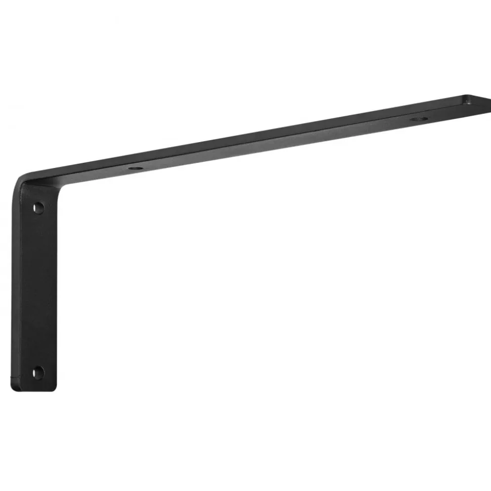 VEVOR Shelf Bracket, 16 x 6 in 4 Pcs, Heavy Duty Floating Shelf Brackets, Brackets for Shelves, 10mm Thick Matte Black L Shelf Bracket,Steel Shelving Brackets with 160 lbs Load Capacity