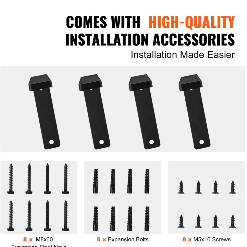 VEVOR Shelf Bracket, 16 x 6 in 4 Pcs, Heavy Duty Floating Shelf Brackets, Brackets for Shelves, 10mm Thick Matte Black L Shelf Bracket,Steel Shelving Brackets with 160 lbs Load Capacity
