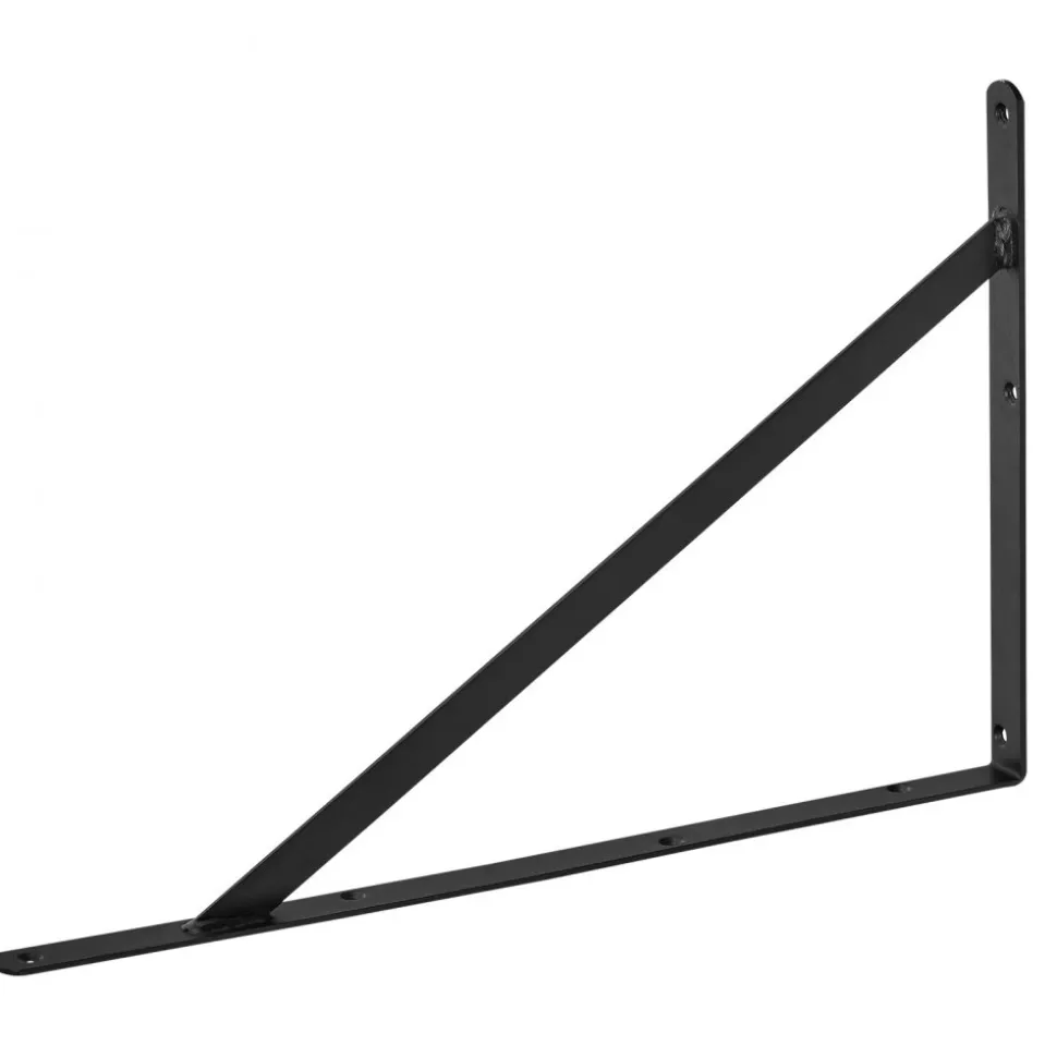 VEVOR Shelf Bracket, 12 x 8 in 10 Pcs, Heavy Duty Floating Shelf Brackets, Brackets for Shelves, 3mm Thick Matte Black Triangle Shelf Bracket,Steel Shelving Brackets with 160 lbs Load Capacity