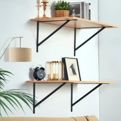 VEVOR Shelf Bracket, 12 x 8 in 10 Pcs, Heavy Duty Floating Shelf Brackets, Brackets for Shelves, 3mm Thick Matte Black Triangle Shelf Bracket,Steel Shelving Brackets with 160 lbs Load Capacity
