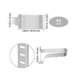 VEVOR Shelf Clips, 40 Pack, Adjustable Steel Pilaster Shelf Clips Support for Metal, Wood, Glass Shelves, Compatible with Wardrobes, Cabinets, Bookcases, Shoe Racks and Display Racks (Silver)