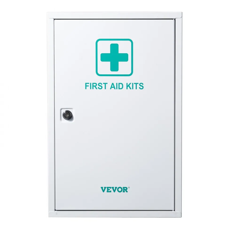 VEVOR 3-Shelf First Aid Cabinet, 1000 Pieces, Large Capacity First Aid Kit, Wall Mounted Medicine Cabinet, OSHA & ANSI 2015 (Class A), Industrial Emergency Metal Med Box, for Business and Worksite