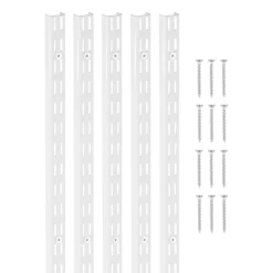 VEVOR Shelf Pilaster, 39-inch 10 Pack, Upright Wall Shelving System, Heavy Duty Support System Single Slot Shelf Rails, 40 Screws Included, Suitable for Cabinet Closet Organization Storage, Silver
