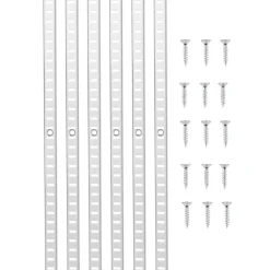 VEVOR Shelf Pilaster, 36.3-inch 6 Pack, Adjustable Shelf Brackets Steel Mortise Mount Pilaster Strip Standards with 24 Screws, Suitable for Wall Shelving System Cabinet Closet Organization