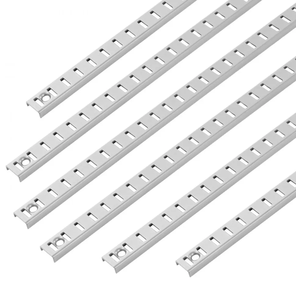 VEVOR Shelf Pilaster, 36.3-inch 6 Pack, Adjustable Shelf Brackets Steel Mortise Mount Pilaster Strip Standards with 24 Screws, Suitable for Wall Shelving System Cabinet Closet Organization