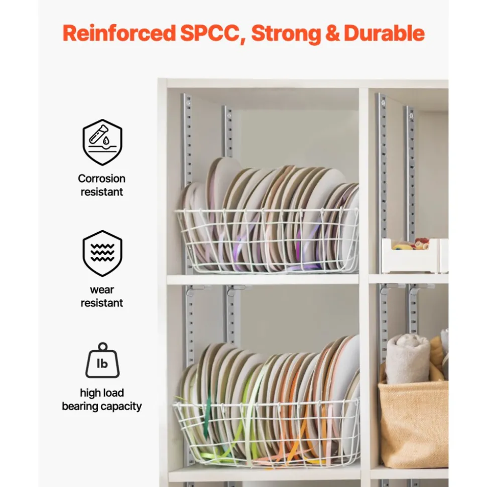 VEVOR Shelf Pilaster, 36.3-inch 6 Pack, Adjustable Shelf Brackets Steel Mortise Mount Pilaster Strip Standards with 24 Screws, Suitable for Wall Shelving System Cabinet Closet Organization