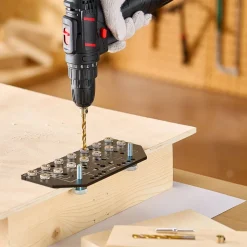 VEVOR Shelf Pin Jig and Hinge Jig Two-in-One, Aluminum Alloy Cabinet Hardware Hole Drilling Template with 1/4