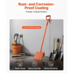 VEVOR Shingle Shovel 4 Pack, D-Grip Handle Shingle Roof Ripper, High Hardness 45# Steel & Lightweight Easy Tearing Off Roofing & Nails Tool, ideal for Commercial and Residential Use,Orange
