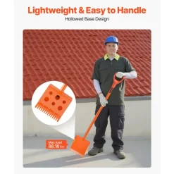 VEVOR Shingle Shovel 4 Pack, D-Grip Handle Shingle Roof Ripper, High Hardness 45# Steel & Lightweight Easy Tearing Off Roofing & Nails Tool, ideal for Commercial and Residential Use,Orange