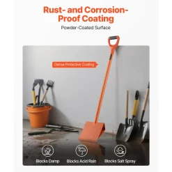 VEVOR Shingle Shovel 2 Pack, D-Grip Handle Shingle Roof Ripper, High Hardness 45# Steel & Lightweight Easy Tearing Off Roofing & Nails Tool, ideal for Commercial and Residential Use,Orange