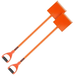 VEVOR Shingle Shovel 2 Pack, D-Grip Handle Shingle Roof Ripper, High Hardness 45# Steel & Lightweight Easy Tearing Off Roofing & Nails Tool, ideal for Commercial and Residential Use,Orange