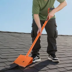 VEVOR Shingle Shovel 2 Pack, D-Grip Handle Shingle Roof Ripper, High Hardness 45# Steel & Lightweight Easy Tearing Off Roofing & Nails Tool, ideal for Commercial and Residential Use,Orange