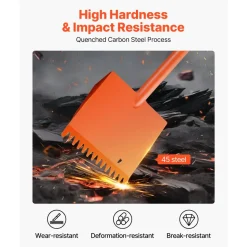 VEVOR Shingle Shovel 1 Pack, D-Grip Handle Shingle Roof Ripper, High Hardness 45# Steel & Lightweight Easy Tearing Off Roofing & Nails Tool, ideal for Commercial and Residential Use,Orange