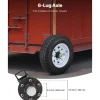 VEVOR Shipping Container Wheels 6-Lug Wheels Kit, Heavy Duty Shipping Container Axle with Ratchet Tie Down-Moves 20 ft - 40 ft, Secure Transport for Dock, Warehouse, Construction Site, Black