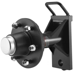 VEVOR Shipping Container Wheels 6-Lug Wheels Kit, Heavy Duty Shipping Container Axle with Ratchet Tie Down-Moves 20 ft - 40 ft, Secure Transport for Dock, Warehouse, Construction Site, Black