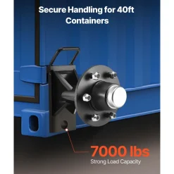 VEVOR Shipping Container Wheels 6-Lug Wheels Kit, Heavy Duty Shipping Container Axle with Ratchet Tie Down-Moves 20 ft - 40 ft, Secure Transport for Dock, Warehouse, Construction Site, Black