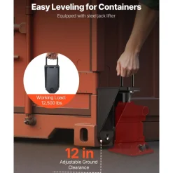 VEVOR Shipping Container Wheels 8-Lug Wheels Kit, Heavy Duty Shipping Container Accessories with Ratchet Tie Down-Moves 20 ft - 40 ft, Secure Transport for Dock, Warehouse, Construction Site, Black