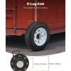 VEVOR Shipping Container Wheels 8-Lug Wheels Kit, Heavy Duty Shipping Container Axle with Ratchet Tie Down-Moves 20 ft - 40 ft, Secure Transport for Dock, Warehouse, Construction Site, Black