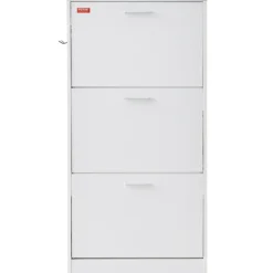 VEVOR Shoe Cabinet with 3 Flip Drawers, Shoe Storage Cabinet for Entryway, Free Standing Shoe Storage Organizer with Side Hooks for Heels, Boots, Slippers in Hallway, Living Room