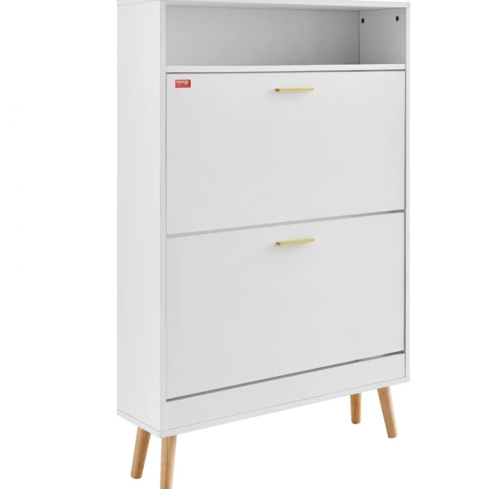 VEVOR Shoe Cabinet with 2 Flip Drawers, Shoe Storage Cabinet for Entryway, Free Standing Shoe Storage Organizer with Top Storage Cubby for Heels, Boots, Slippers in Hallway, Living Room