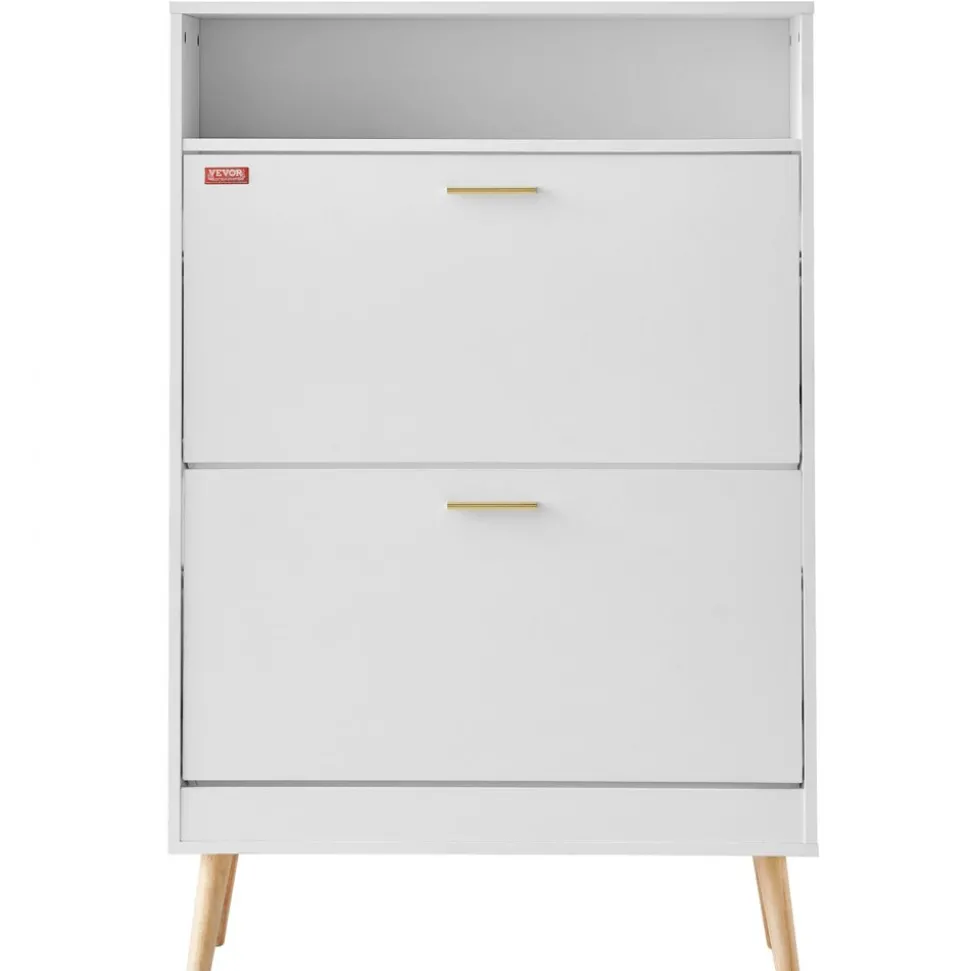 VEVOR Shoe Cabinet with 2 Flip Drawers, Shoe Storage Cabinet for Entryway, Free Standing Shoe Storage Organizer with Top Storage Cubby for Heels, Boots, Slippers in Hallway, Living Room