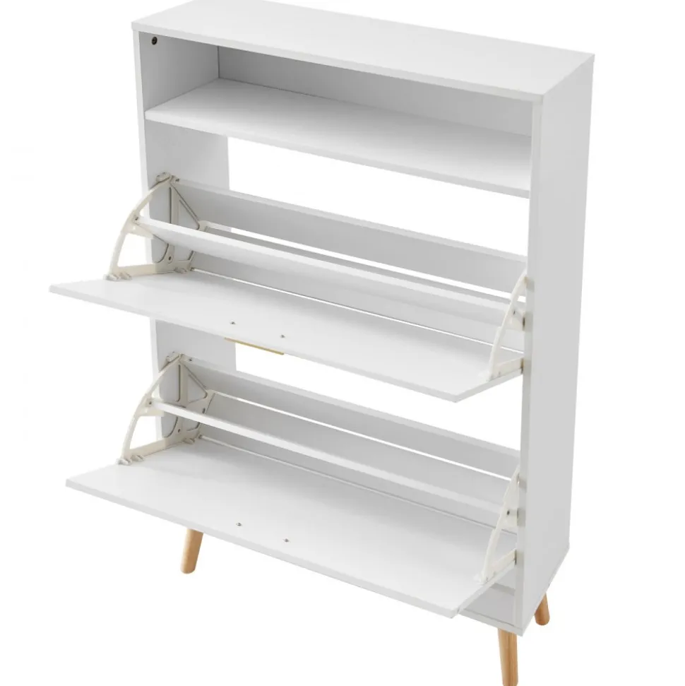 VEVOR Shoe Cabinet with 2 Flip Drawers, Shoe Storage Cabinet for Entryway, Free Standing Shoe Storage Organizer with Top Storage Cubby for Heels, Boots, Slippers in Hallway, Living Room