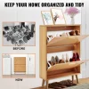 VEVOR Shoe Cabinet with 2 Flip Drawers, Shoe Storage Cabinet for Entryway, Free Standing Shoe Storage Organizer with Rattan Doors for Heels, Boots, Slippers in Hallway, Living Room