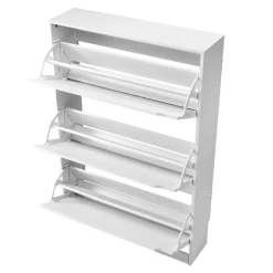 VEVOR Shoe Cabinet with 3 Flip Drawers, Modern Shoes Storage Cabinet with Anti-Tipping Device, Freestanding Shoe Rack Organizer, Ideal for Entryway, Hallway, Bedroom, Living Room, Closet, White