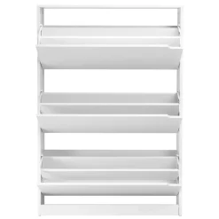 VEVOR Shoe Cabinet with 3 Flip Drawers, Modern Shoes Storage Cabinet with Anti-Tipping Device, Freestanding Shoe Rack Organizer, Ideal for Entryway, Hallway, Bedroom, Living Room, Closet, White