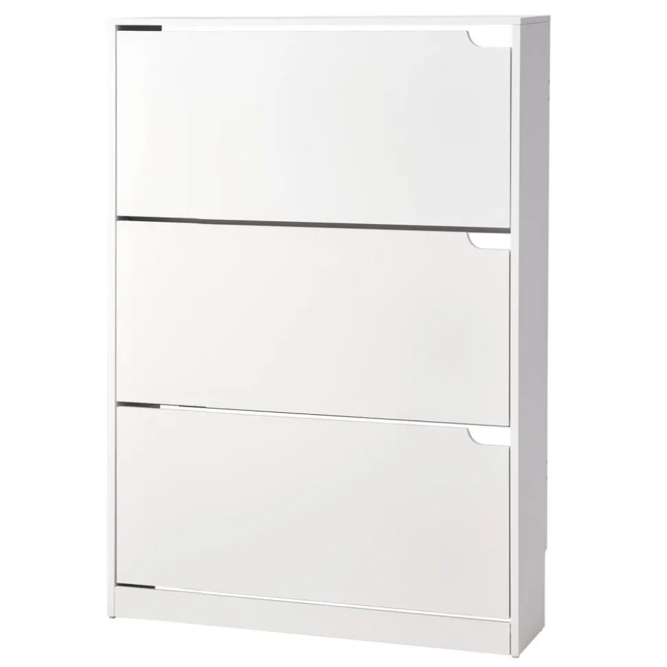 VEVOR Shoe Cabinet with 3 Flip Drawers, Modern Shoes Storage Cabinet with Anti-Tipping Device, Freestanding Shoe Rack Organizer, Ideal for Entryway, Hallway, Bedroom, Living Room, Closet, White