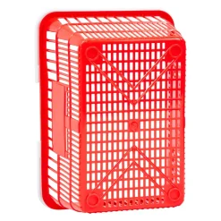 VEVOR Shopping Baskets, 12 PCS, 22L Stackable Metal Grocery Baskets with Handles, Dense Mesh Structure, Holds up to 44 lbs, Portable for Grocery, Retail, Stores, Supermarket, Bookstore, Home Use, Red