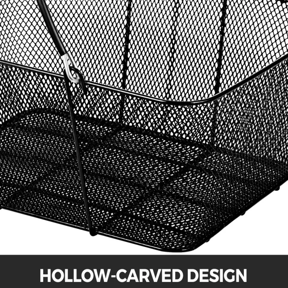 VEVOR Shopping Baskets with Handles, 12PCS, Black Metal Shopping Basket, Portable Wire Shopping Basket, Black Wire Mesh shopping Basket Set for Supermarkets, Retail Stores, Grocery Shopping, Black